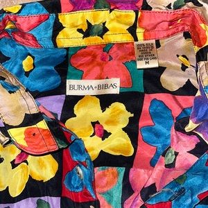 Burma Bibas Silk Short Sleeve floral button up